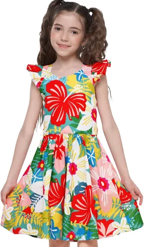 Miniatura 26 de Vestido de verano para niña, de algodón, con diseño floral