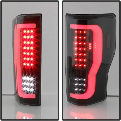 Miniatura 2 de ACANII - Para Black Smoke 2017-2019 Ford F250 F350 Full LED Light Tube Tail LIghts Lámparas de freno