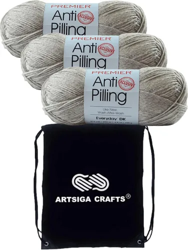 Miniatura 32 de Premier Yarns Anti-Pilling Everyday DK Solids Mist 1107-24 (6 madejas, el mismo lote de tinte) DK Light Worsted #3 Hilo acrílico antibolitas