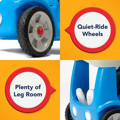 Miniatura 3 de Simplay3 Roll and Stroll - Auto de empuje silencioso para niños pequeños, con cinturón de seguridad, para niños de 1.5 a 4 años, azul