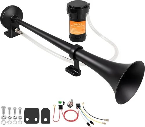 Miniatura 16 de Bocina de tren para camión de 150 db 12 V, bocina de aire doble súper ruidosa con compresor, adecuada para cualquier vehículo de 12 V, tren, coche
