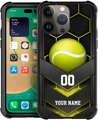 Miniatura 9 de DJSOK Compatible con iPhone personalizado de béisbol deportivo, cubierta de teléfono personalizada con número de nombre para iPhone 17/16/15/14 Pro
