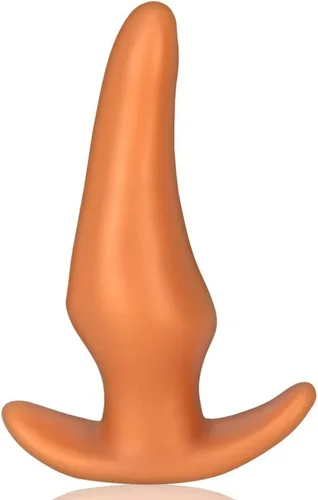 Miniatura 9 de Tapones Anales Suaves Masturbador, Tapón Anal de Silicona Líquida con Base de Seguridad Dorado Consolador Anal Dilatador Vaginal Expansor Anal