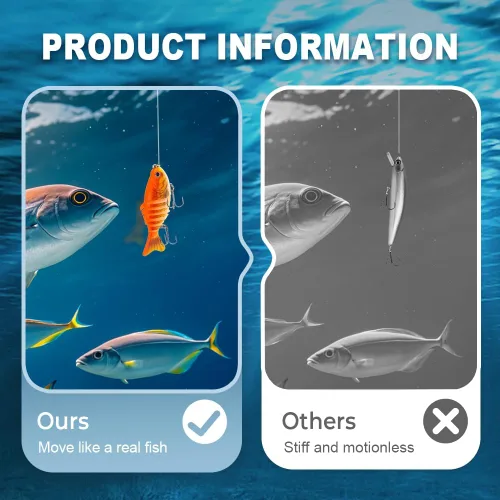 Miniatura 5 de hoehew Señuelo de pesca robótico 3D, nuevo cebo de natación biónico para agua dulce y salada, equipo de pesca atrae señuelos de pesca, lubina