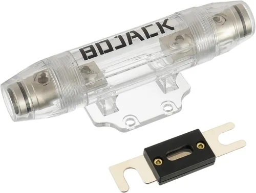 Miniatura 2 de BOJACK 300A Portafusible ANL en línea con fusible de 300 amperios, instalación segura en línea para cables de 0/2/4 AWG, diseño duradero niquelado