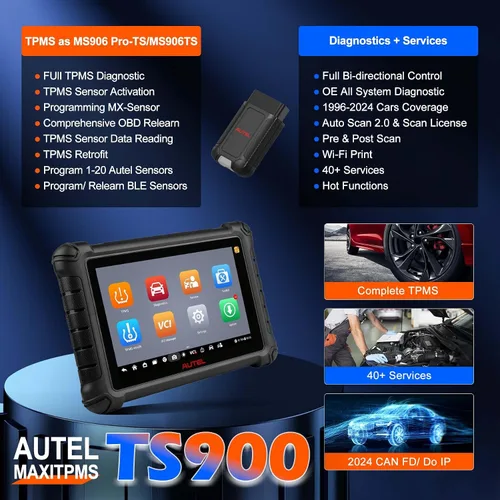 Miniatura 2 de Autel Herramienta de programación TPMS TS900, OS 11, igual que MX900TS MK900TS, más reciente de MS906TS TS608 MK808S-TS, herramienta de reinicio
