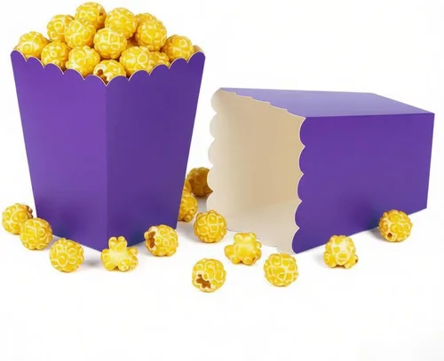 Miniatura 13 de Cajas negras para palomitas de maíz, mini caja de papel para palomitas de maíz, contenedor de cartón para palomitas de maíz para fiestas, paquete