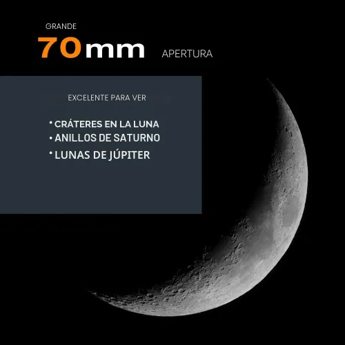 Miniatura 3 de Celestron – Telescopio AstroMaster 70AZ – Telescopio refractor – Óptica de vidrio totalmente recubierta – Trípode de altura ajustable – Paquete
