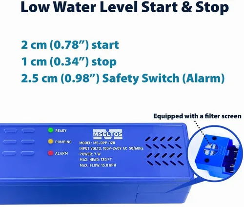 Miniatura 5 de MSELTOS Bomba de condensado HVAC de cabeza máxima de 6.4 GPH de 50 pies, 110 V/230 V con interruptor de seguridad automático, bomba de sumidero