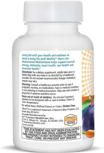 Miniatura 2 de 21st Century Wellify - Multivitaminas con minerales para hombre, más de 50 unidades, 65