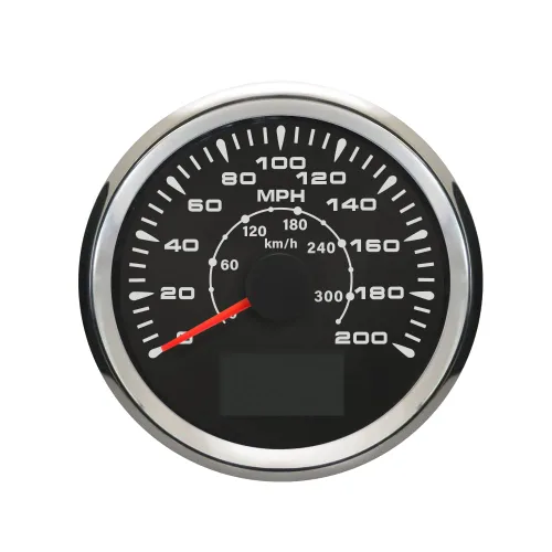 Miniatura 7 de ELING Velocímetro GPS para coche, motocicleta, barco con odómetro 0-80 mph, 0-120 km/h, para ATV, UTV, con 8 luces de fondo de 85 mm Negro+Negro