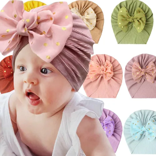 Miniatura 2 de 11 sombreros turbantes para bebé, turbante con lazo, sombrero de hospital infantil para niños pequeños de 0 a 4 años, Juego de 11 piezas