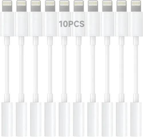 Miniatura 12 de Adaptador Lightning a conector de auriculares de 0.138 in con certificación MFi de Apple, calidad de audio premium y chip DAC para escuchar música
