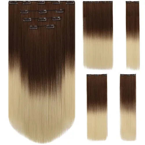 Miniatura 26 de Extensión de cabello negro oscuro, extensiones de cabello con clip, de 18 pulgadas, ondulado, sintético, 5.5 onzas, HSPCYGG de 22 pulgadas, cabello