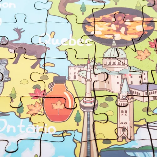 Miniatura 7 de Rompecabezas de madera con mapa de Canadá de 152 piezas, 15 x 10 pulgadas