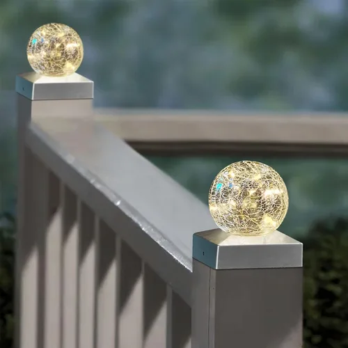 Miniatura 6 de SUNNYPARK Luces solares para postes – Luz para poste al aire libre para valla o decoración de patio, jardín, tapas alimentadas por energía solar