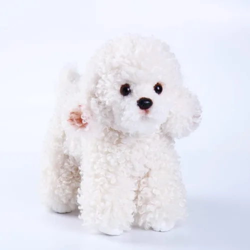 CU-MATE Juguetes de peluche para perros de 12 pulgadas, simulación, realista y realista, suave, juguetes de peluche hechos a mano, regalo para niños