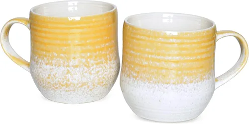 Miniatura 8 de Bosmarlin Juego de 2 tazas de café grandes de cerámica, 17 onzas, taza de té grande azul para oficina y hogar, aptas para lavavajillas y microondas