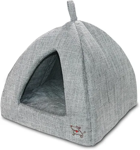 Miniatura 10 de Best Pet Supplies Casa para Perros Cama Alfombra de Jaula Carpa Interior Redonda Suave de Felpa para Razas Pequeñas, Medianas y Grandes - Beige
