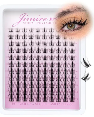 Miniatura 13 de JIMIRE - Racimos de pestañas marrones, 6 estilos mixtos, rizado D, extensiones de pestañas naturales, 476 piezas, racimos de pestañas esponjosas