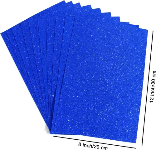 Miniatura 8 de 10 hojas de espuma con purpurina para manualidades, papel de cartulina A4 que brilla, papel adhesivo autoadhesivo para construcción navideña, álbum