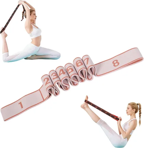 Miniatura 13 de Banda de resistencia de fitness para estiramiento y yoga, ejercicio de tirador de moda, bandas elásticas de ejercicio de 8/10 bucles para adultos