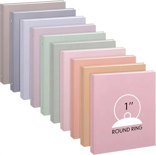 Miniatura 12 de Ctosree - Paquete de 10 carpetas de 3 anillas de colores con 2 bolsillos de tapa dura, hoja suelta para mujeres, hombres, profesores, estudiantes