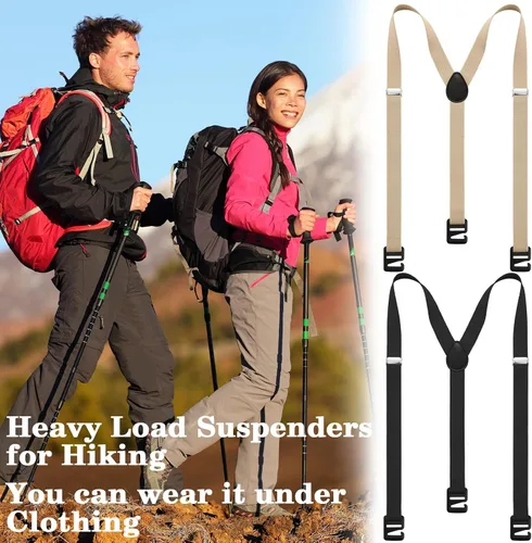 Miniatura 5 de 2 piezas de tirantes ocultos para hombre, tirantes de senderismo, tirantes de ropa interior para hombres sin meter, pantalones de esquí de invierno
