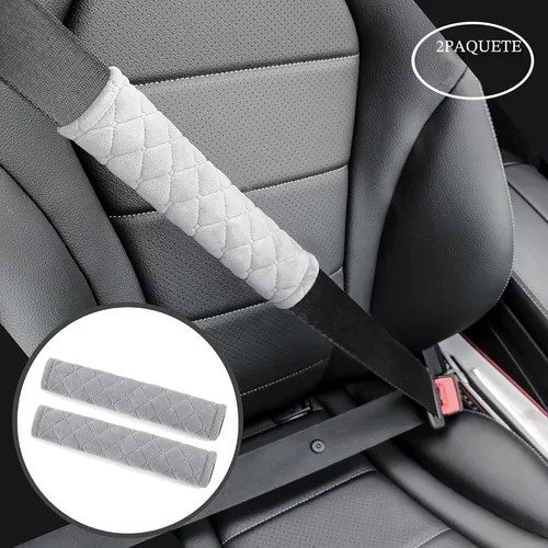 Miniatura 2 de Amooca Fundas Suaves para Cinturón de Seguridad del Automóvil Almohadillas de Hombro para Cinturón de Seguridad 2 PCS Ajuste Universal para Todos A