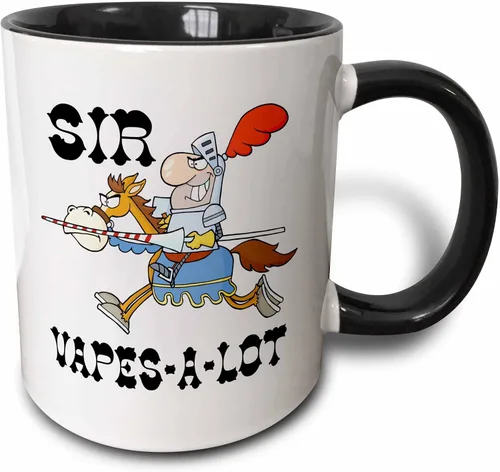 Miniatura 9 de dooni diseños – Funny Sir Knight diseños – Funny Knight Sir Vapes a lot – Tazas, Azul/Blanco