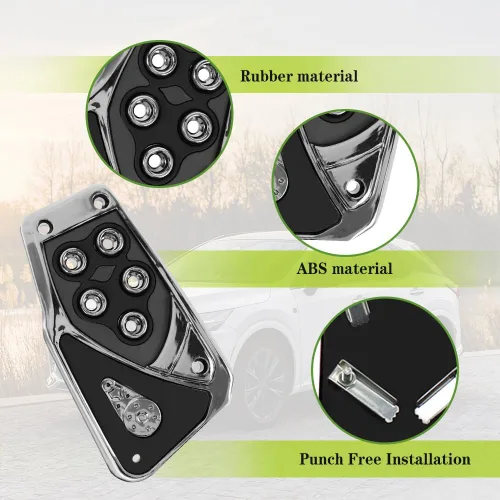 Miniatura 5 de Zufoty 3 piezas de almohadillas de pedal de aluminio antideslizantes para coche, cubiertas de pedal de freno de transmisión manual, cubiertas