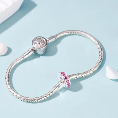 Miniatura 19 de 925 plata esterlina espaciador encanto grano con CZ transparente para pulseras Pandora Charms
