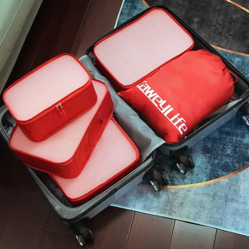 Miniatura 8 de Juego de cubos de equipaje de viaje para maletas, juego de 510 piezas, bolsas organizadoras de equipaje de mano, cubo de viaje, diseño grande