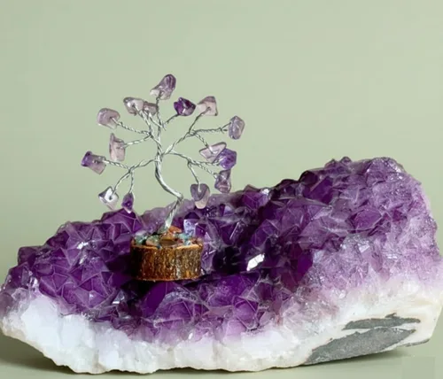 Miniatura 6 de Conjunto de Árboles de Cristal de 12, Regalos Pensados para Mujeres, Decoración de Escritorio de Oficina, Hogar, Decoración de Estante para Energía