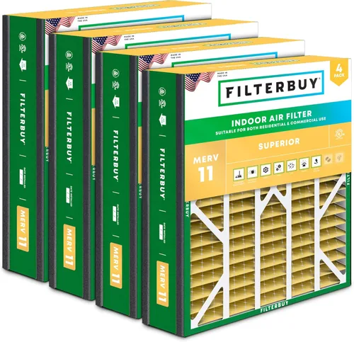 Miniatura 18 de Filterbuy Filtro de aire MERV 11 de 10 x 17 x 2 pulgadas Defensa Superior contra Mascotas y Alergias (paquete de 4), filtros exteriores plisados