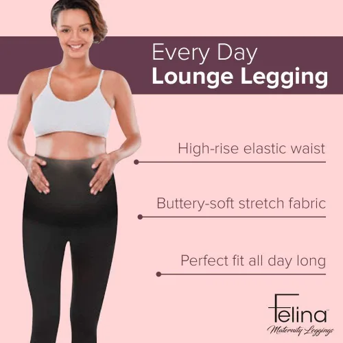 Miniatura 2 de Felina Leggings de maternidad suaves y aterciopelados para mujer, pantalones de yoga para mujer, ropa de maternidad (paquete de 2)