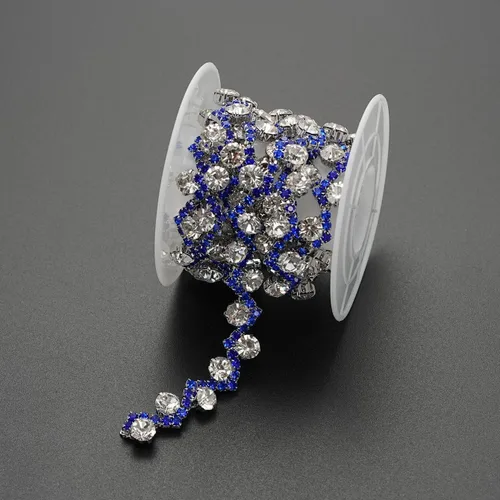 Miniatura 5 de Jerler Borde de diamantes de imitación, aplique de cadena de diamantes de imitación, ideal para decoración de bricolaje y adornos de ropa de boda