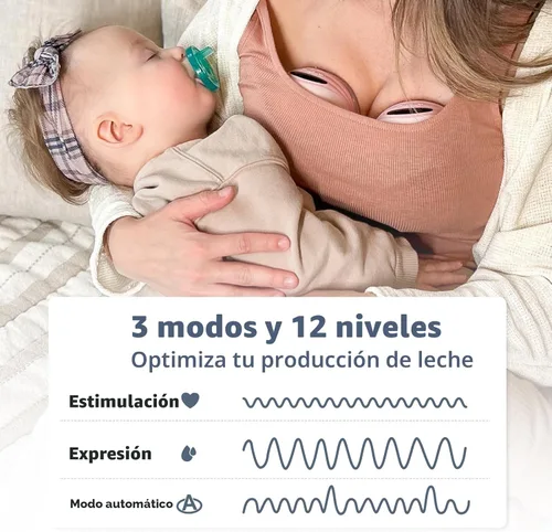 Miniatura 6 de MomMed Extractor de leche usable (Modelo S21) – Extractor de leche eléctrico doble sin manos, diseño a prueba de fugas, 3 modos