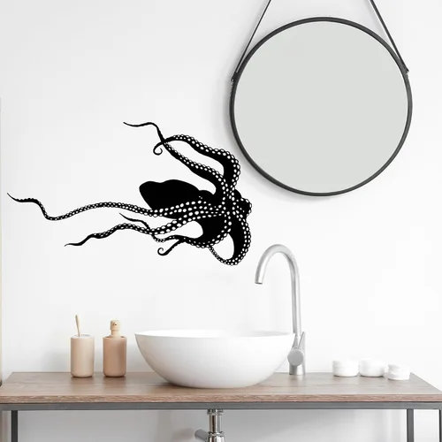Miniatura 2 de Vinilo adhesivo para pared, diseño de pulpo, tentáculos, monstruo, animales marinos, poulpe, calcomanías de baño, decoración grande