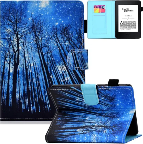 Miniatura 13 de Funda para Kindle Paperwhite, de piel sintética, con ranuras para tarjetas, con tapa de apagado y encendido automático para Amazon Kindle Paperwhite