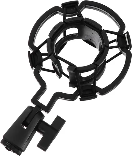 Soporte de suspensión de plástico para micrófono de condensador con perilla y clip de micrófono de amortiguación de vibraciones para podcasting de