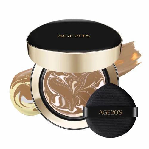 Miniatura 30 de [Tamaño mini] AGE20'S Signature Essence Pact 13C Base de cojín coreana vegana Paquete de 1 Base crema, acabado húmedo y brillante, cobertura
