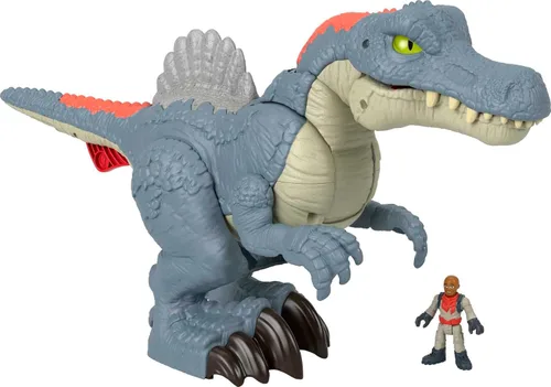 Fisher-Price Imaginext Jurassic World Juguete de Dinosaurio Ultra Snap Spinosaurus, Luces, Sonidos y Acción de Morder, para Niños en Edad Preescolar