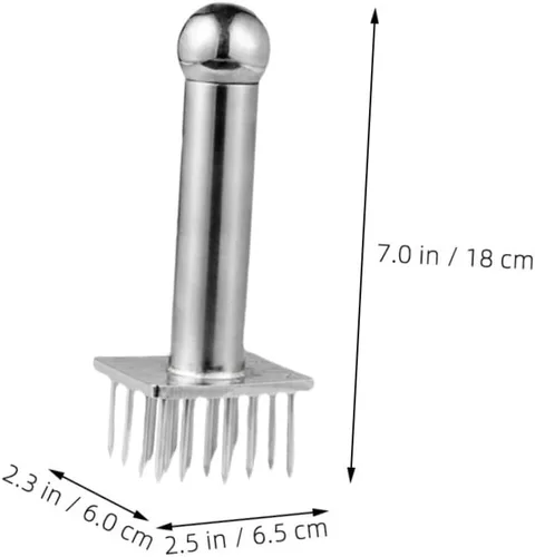 Miniatura 6 de Herramienta ablandadora de carne de acero inoxidable con 28 pines, mazo de cocina de mano para ablandar cerdo, carne de res, pollo y pavo, fácil