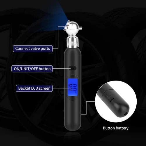 Miniatura 4 de RVZONE Mini medidor digital de presión de neumáticos 3-99PSI 4 ajustes para presión de neumáticos con LCD retroiluminado para autocaravana, coche