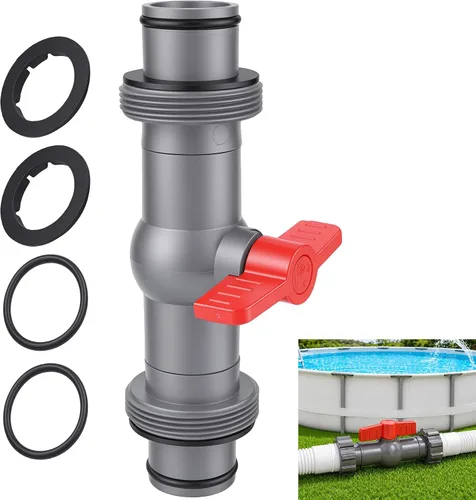Miniatura 10 de Conector de manguera de piscina para doble sello a prueba de fugas y flujo de agua estable, adaptador de manguera de piscina de junta en T de 1.25 a