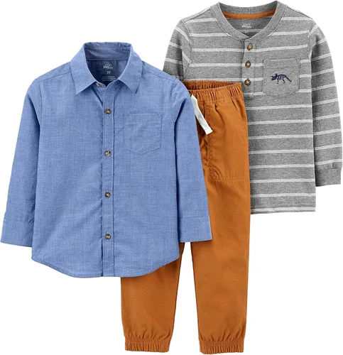 Simple Joys by Carter's Conjunto de ropa de juego de 3 piezas para bebés niños