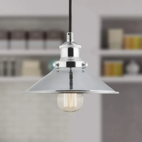 Miniatura 4 de Linea di Liara LL-P407 lámpara de techo industrial Andante, aplique de un foco con pantalla de metal y cable, con cubierta de 5 pulgadas, diseño