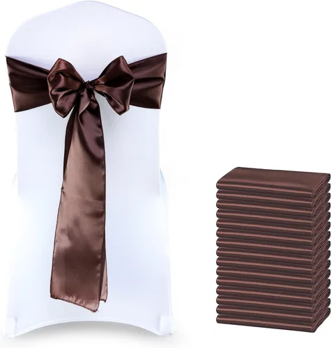 Miniatura 15 de MDS Bandas de Satén para Sillas, Paquete de 50, 7"x108" Cada Una, Lazos Decorativos de Cinta para Respaldos de Sillas para Fiestas de Navidad, Cena