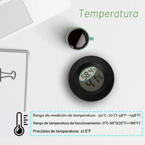 Miniatura 4 de Mini termómetro higrómetro digital medidor de humedad para interiores y exteriores, monitor de humedad para reptiles para invernadero, jardín